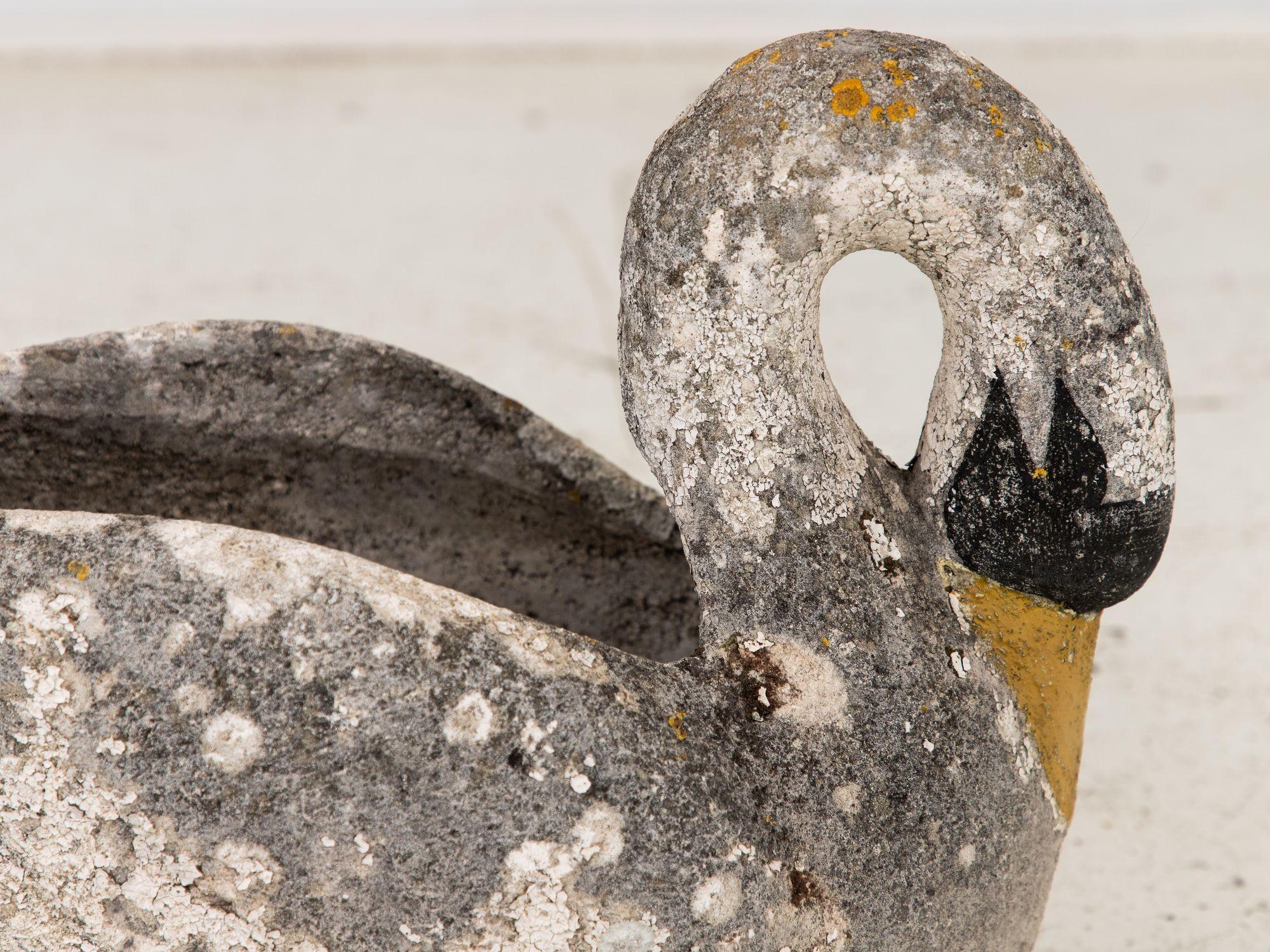 Concrete Reconstituted Stone Swan Planter, English Early 20th Century For Sale