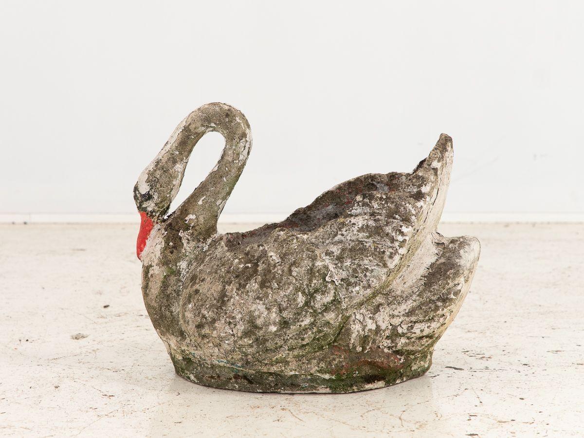 Reconstituted Stone Swan Planter, English, Early 20th Century 1