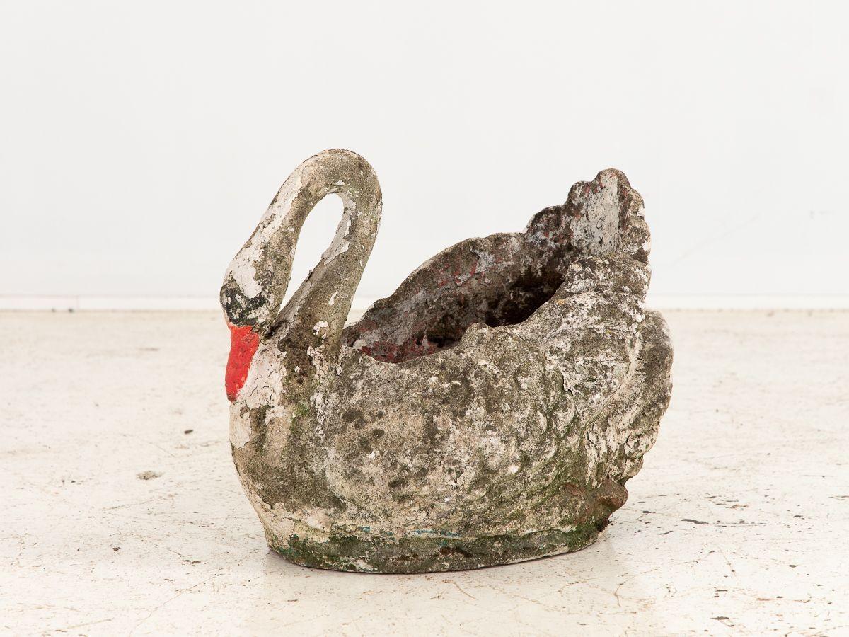 Reconstituted Stone Swan Planter, English, Early 20th Century 2