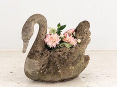 Reconstituted Stone Swan Planter, French Mid-20th Century