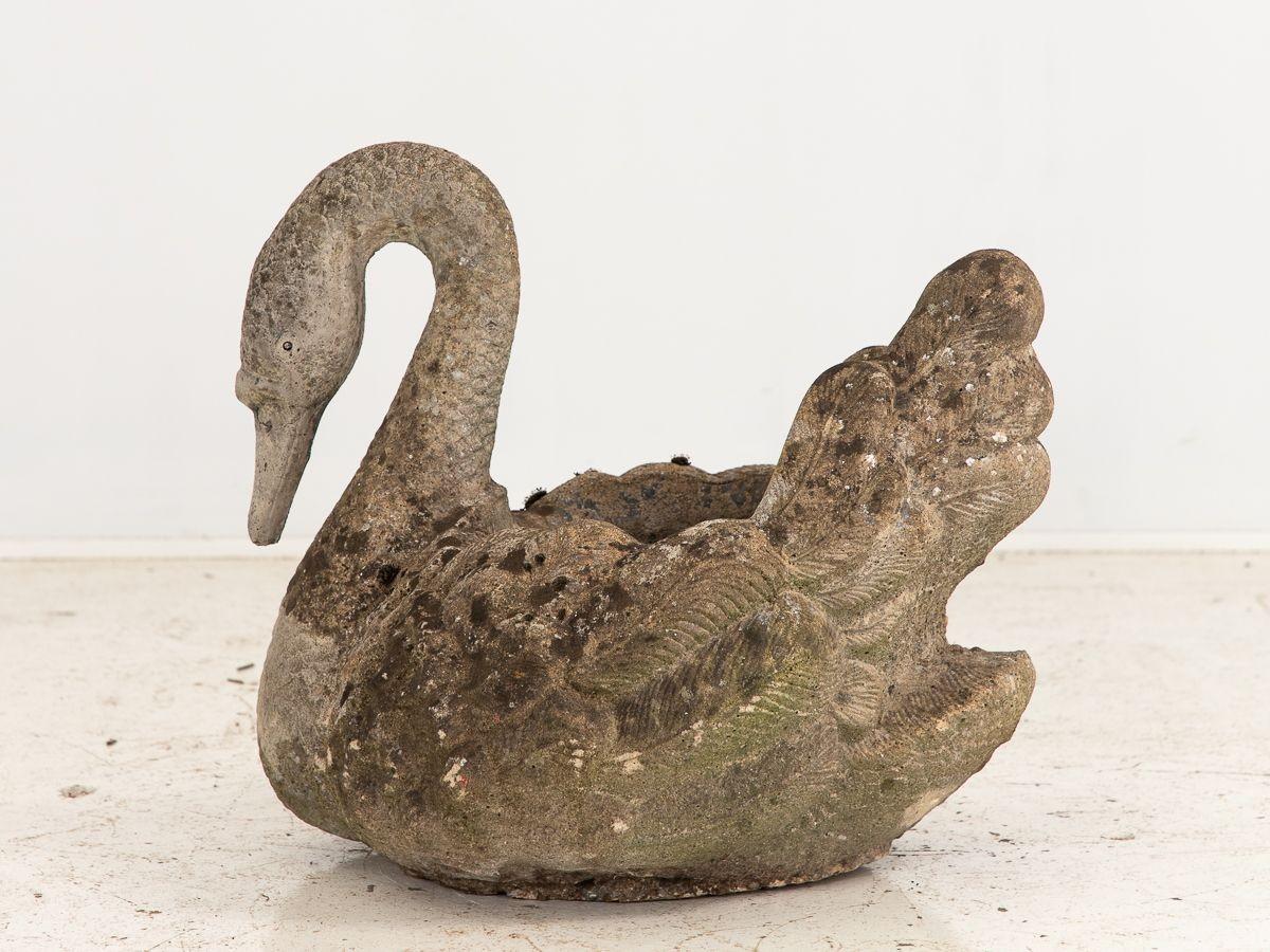 Reconstituted Stone Swan Planter, French Mid-20th Century 1