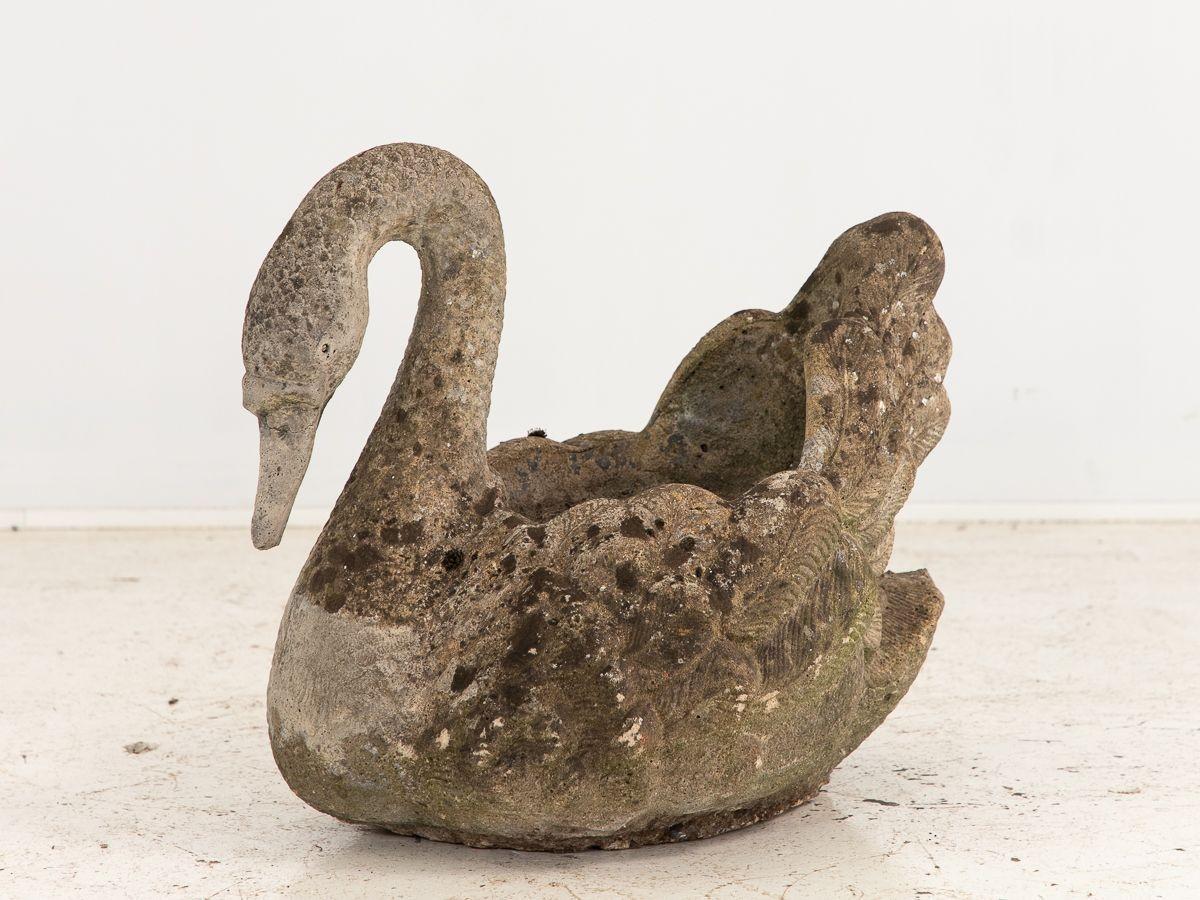 Reconstituted Stone Swan Planter, French Mid-20th Century 2