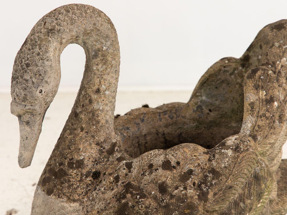 Reconstituted Stone Swan Planter, French Mid-20th Century 3