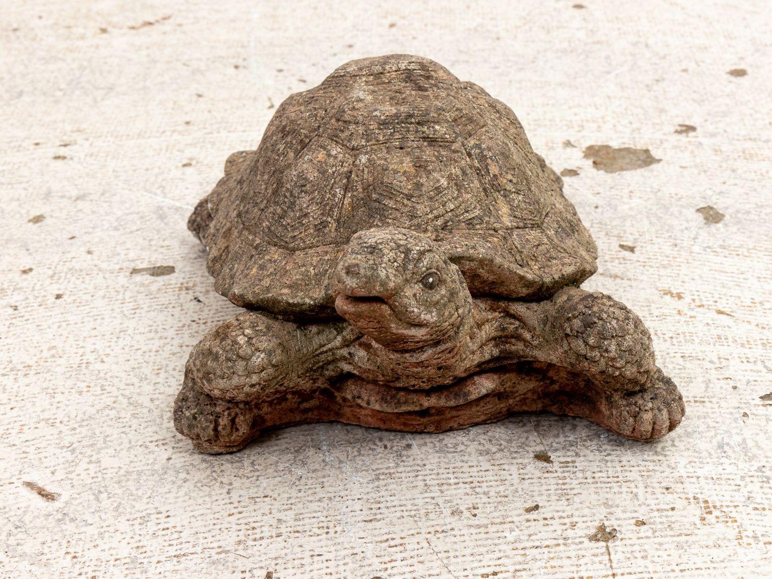 English Reconstituted Stone Tortoise or Turtle Garden Ornament For Sale