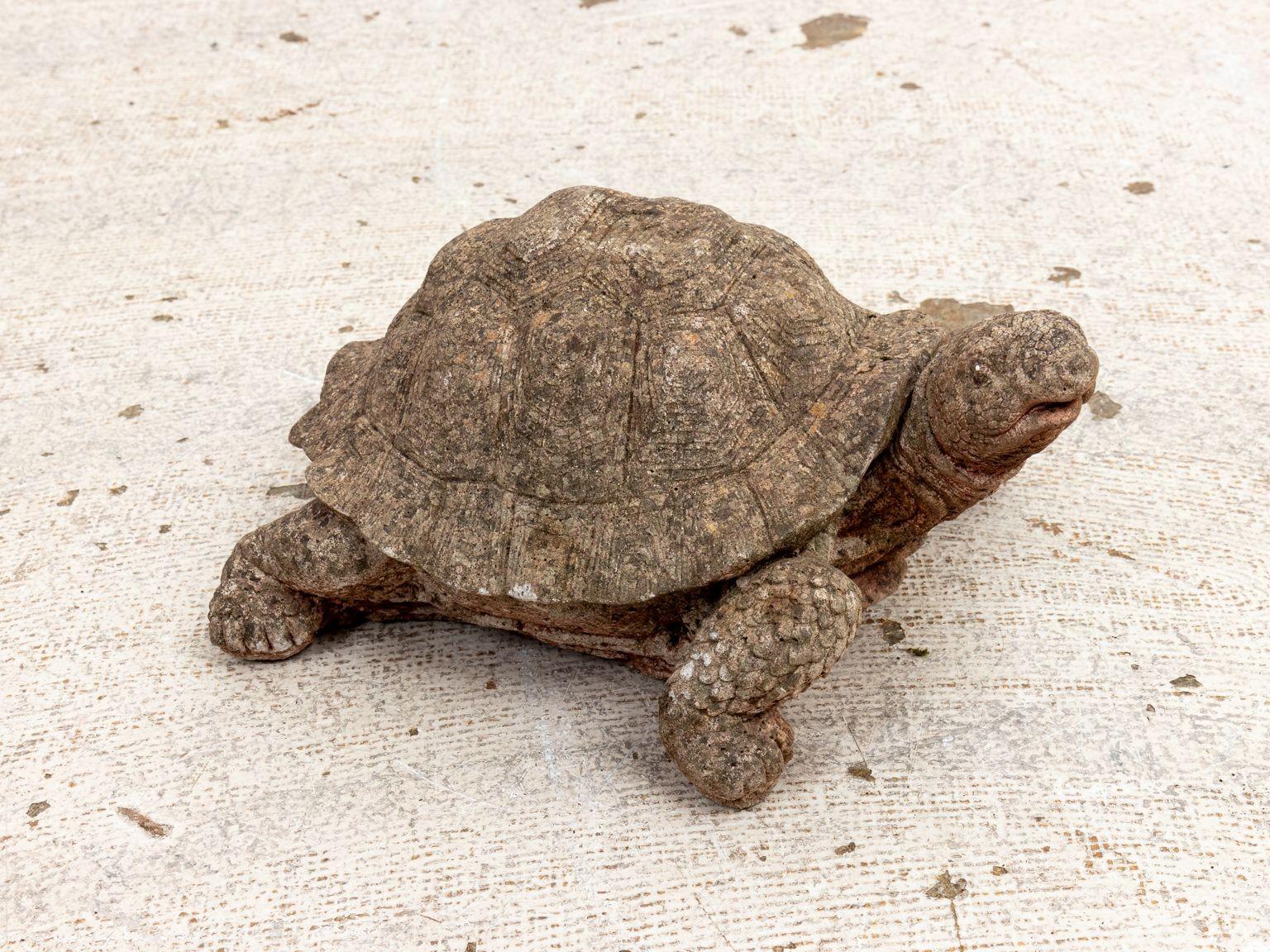 Reconstituted Stone Tortoise or Turtle Garden Ornament In Good Condition For Sale In South Salem, NY