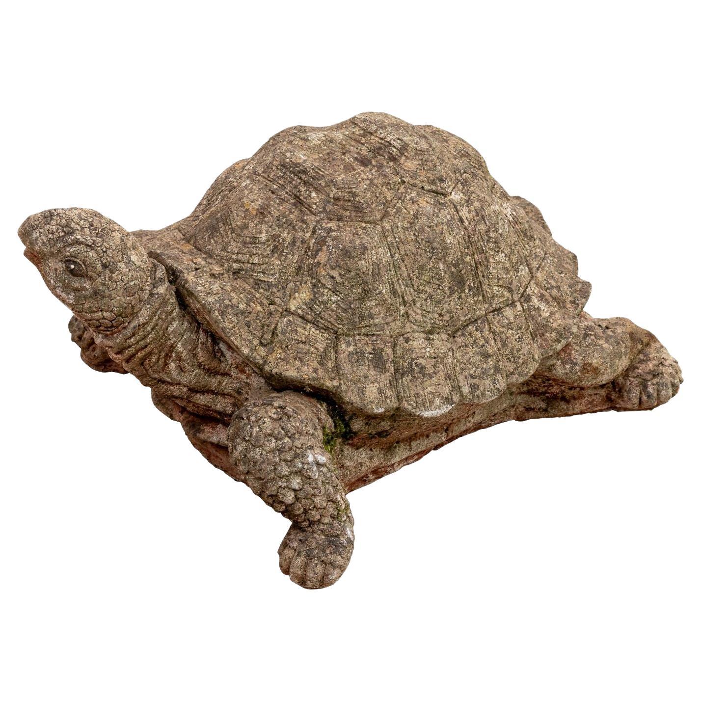 Reconstituted Stone Tortoise or Turtle Garden Ornament For Sale