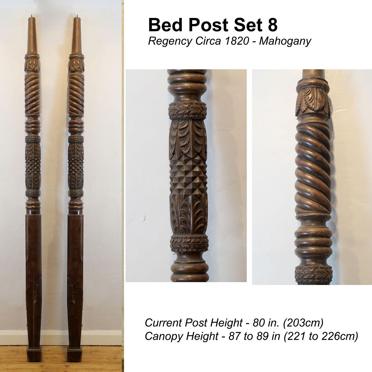 Reconstructed Wooden Four Poster Bed Using Antique Bed Posts For Sale 1