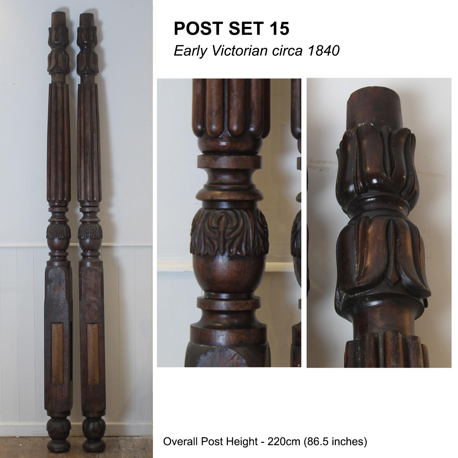 Reconstructed Wooden Four Poster Bed Using Antique Bed Posts For Sale 4