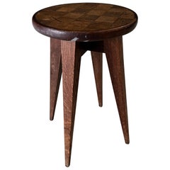 Reconstruction Design Marquetry Inlay Stool, France 1940's
