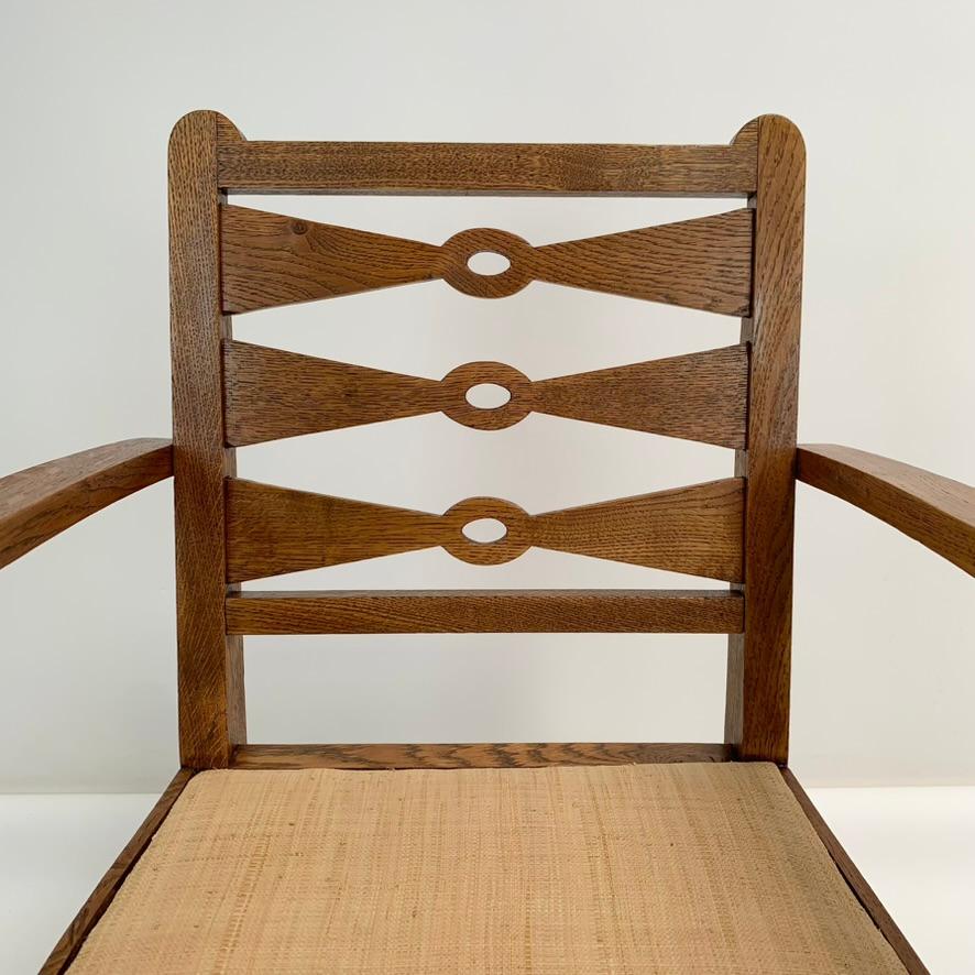 Fauteuil en Oak Oak, circa 1950, France. en vente 3