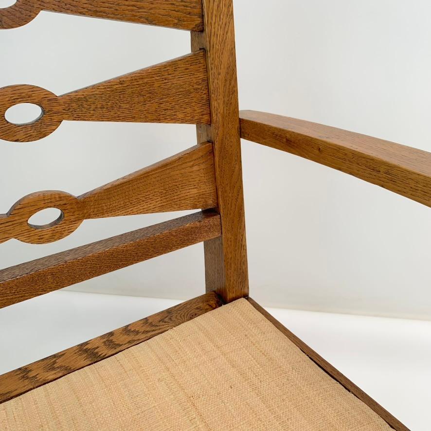 Fauteuil en Oak Oak, circa 1950, France. en vente 7