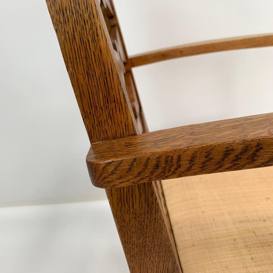 Fauteuil en Oak Oak, circa 1950, France. en vente 8