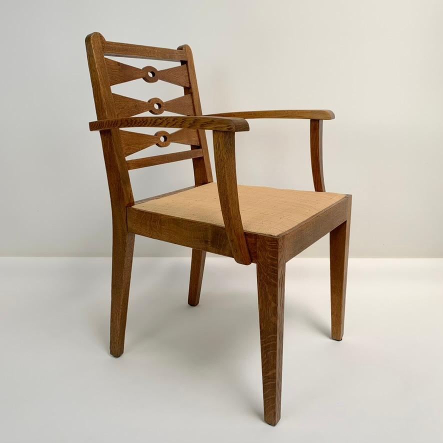 Français Fauteuil en Oak Oak, circa 1950, France. en vente