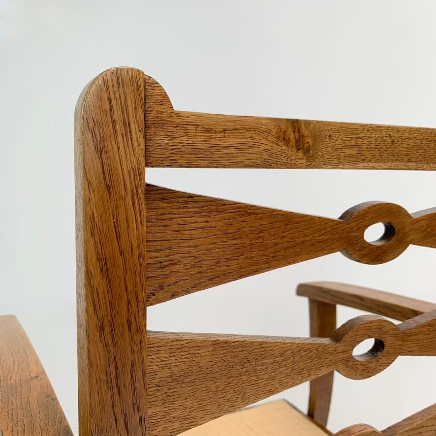 Fauteuil en Oak Oak, circa 1950, France. en vente 1