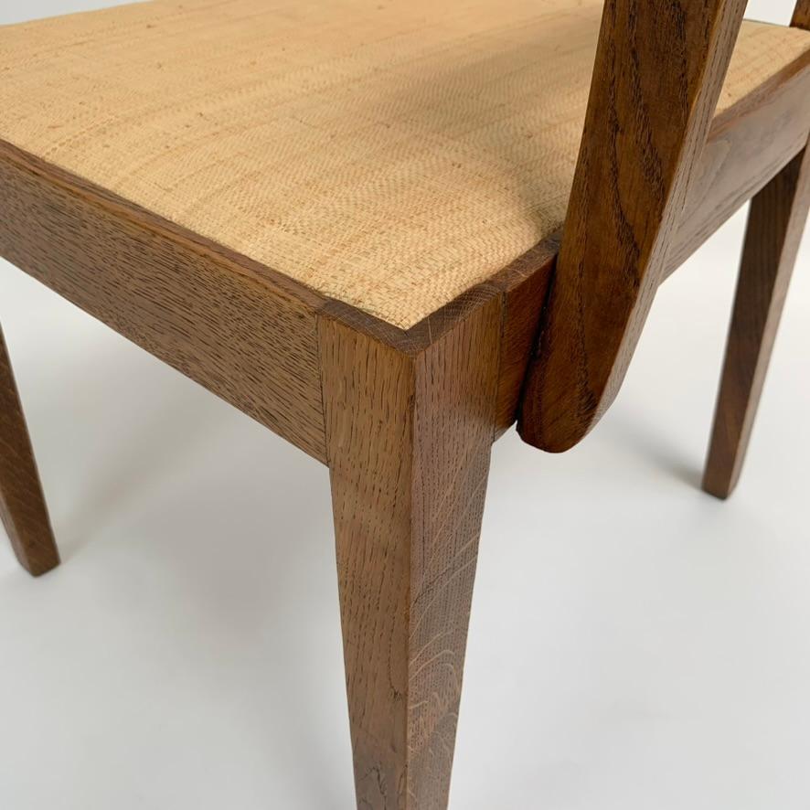 Fauteuil en Oak Oak, circa 1950, France. en vente 2