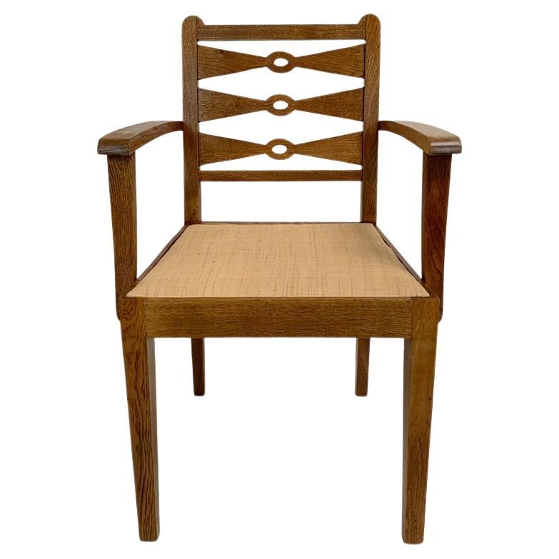 Reconstruction Oak Armchair, circa 1950, France.