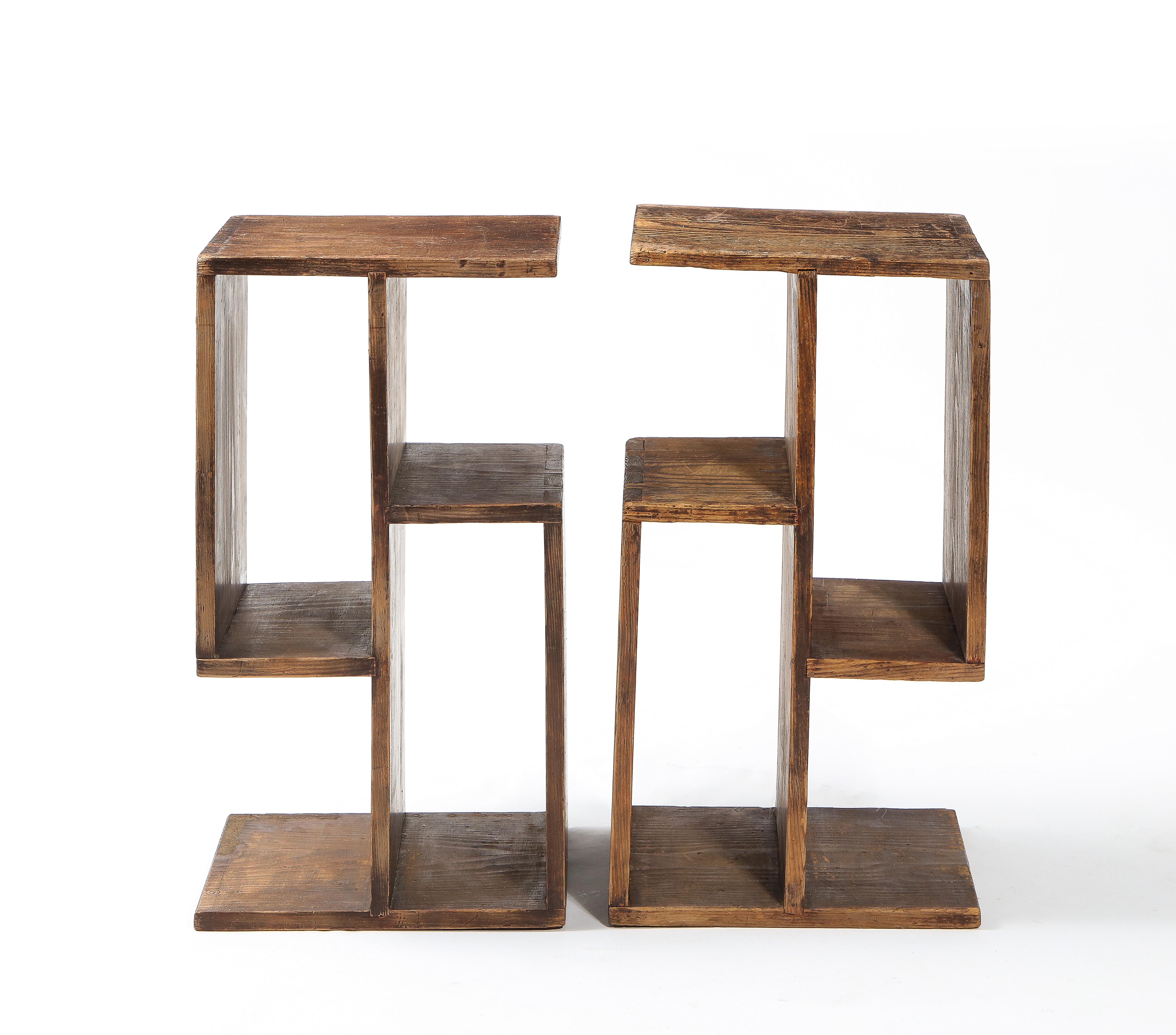 Reconstruction Pine End Tables, France 1950's 4