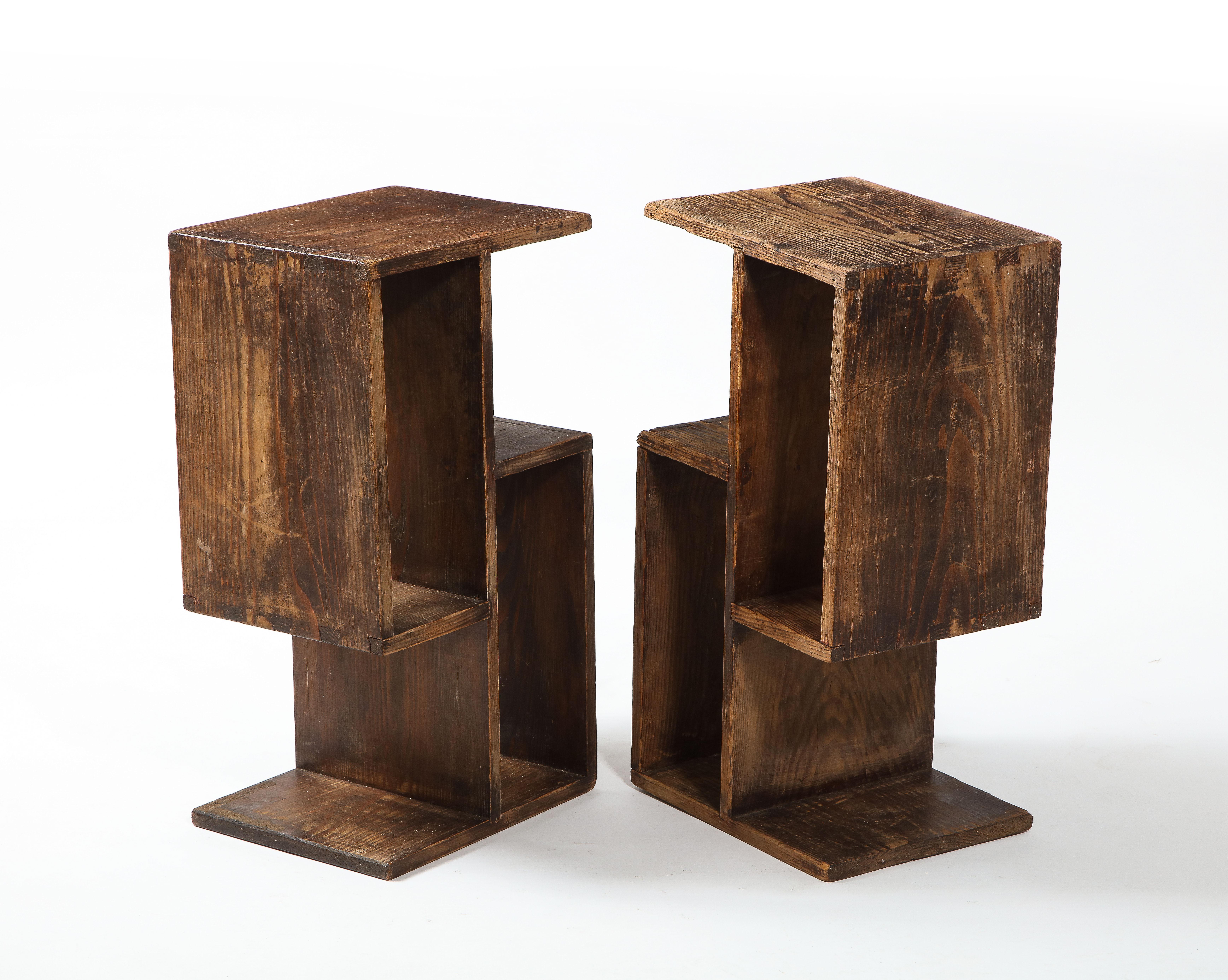 Reconstruction Pine End Tables, France 1950's In Good Condition In New York, NY