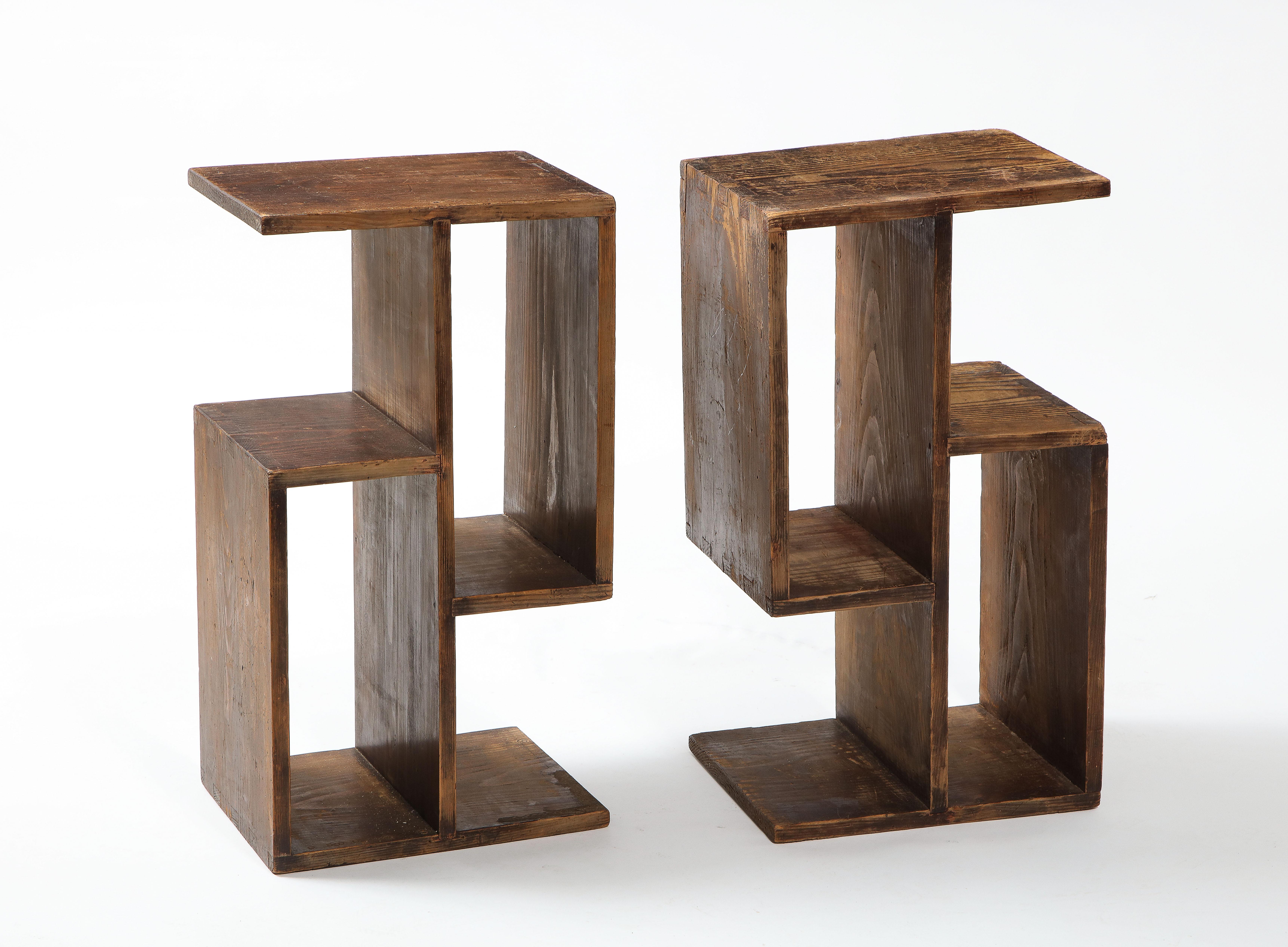 Reconstruction Pine End Tables, France 1950's 3