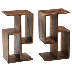 Reconstruction Pine End Tables, France 1950's