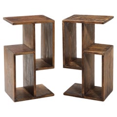 Tables d
extrémité en pin de reconstruction, France, années 1950