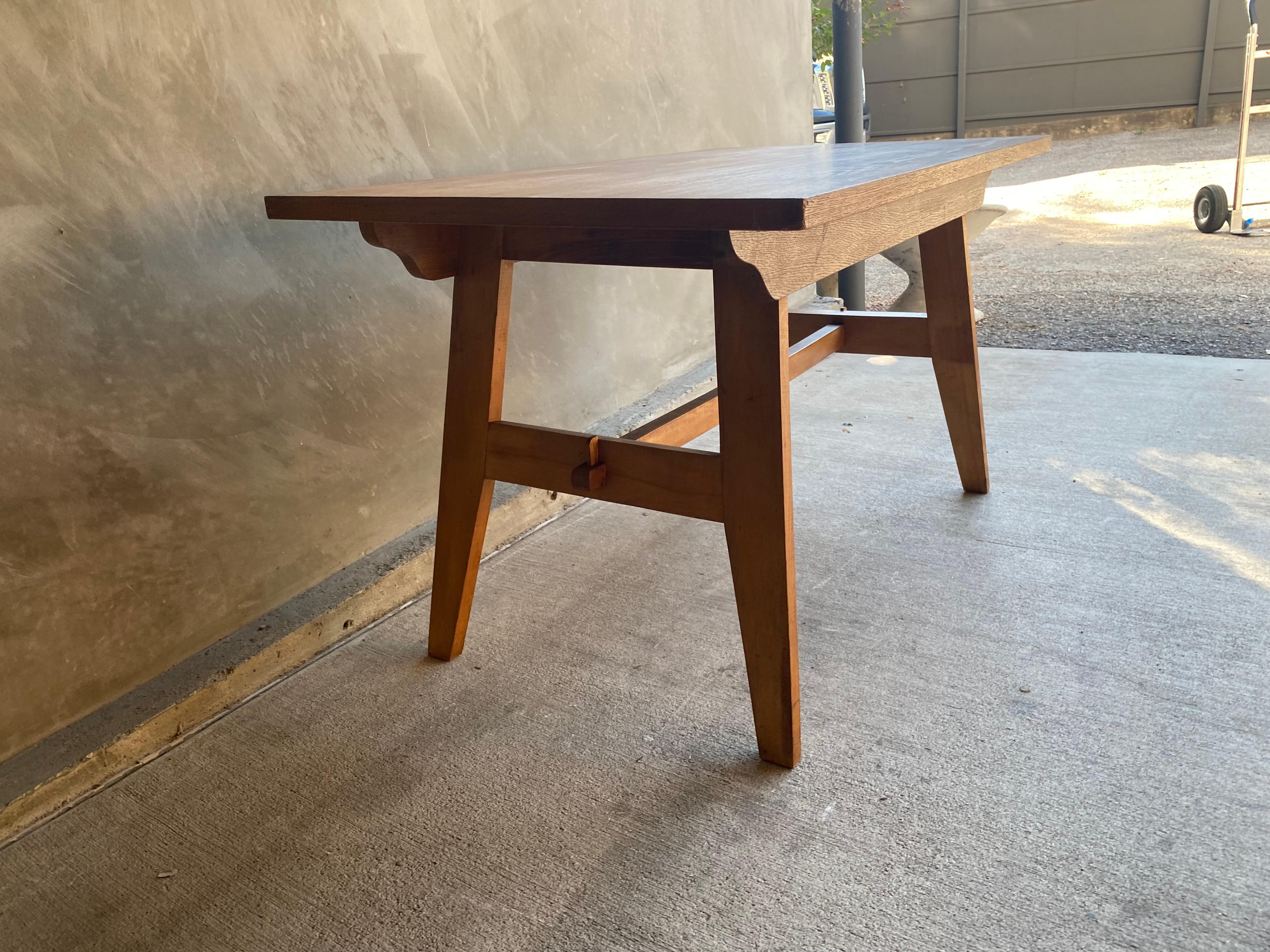 Reconstruction Style Dining Table, Rene Gabriel, France, 1940-50 For Sale 1