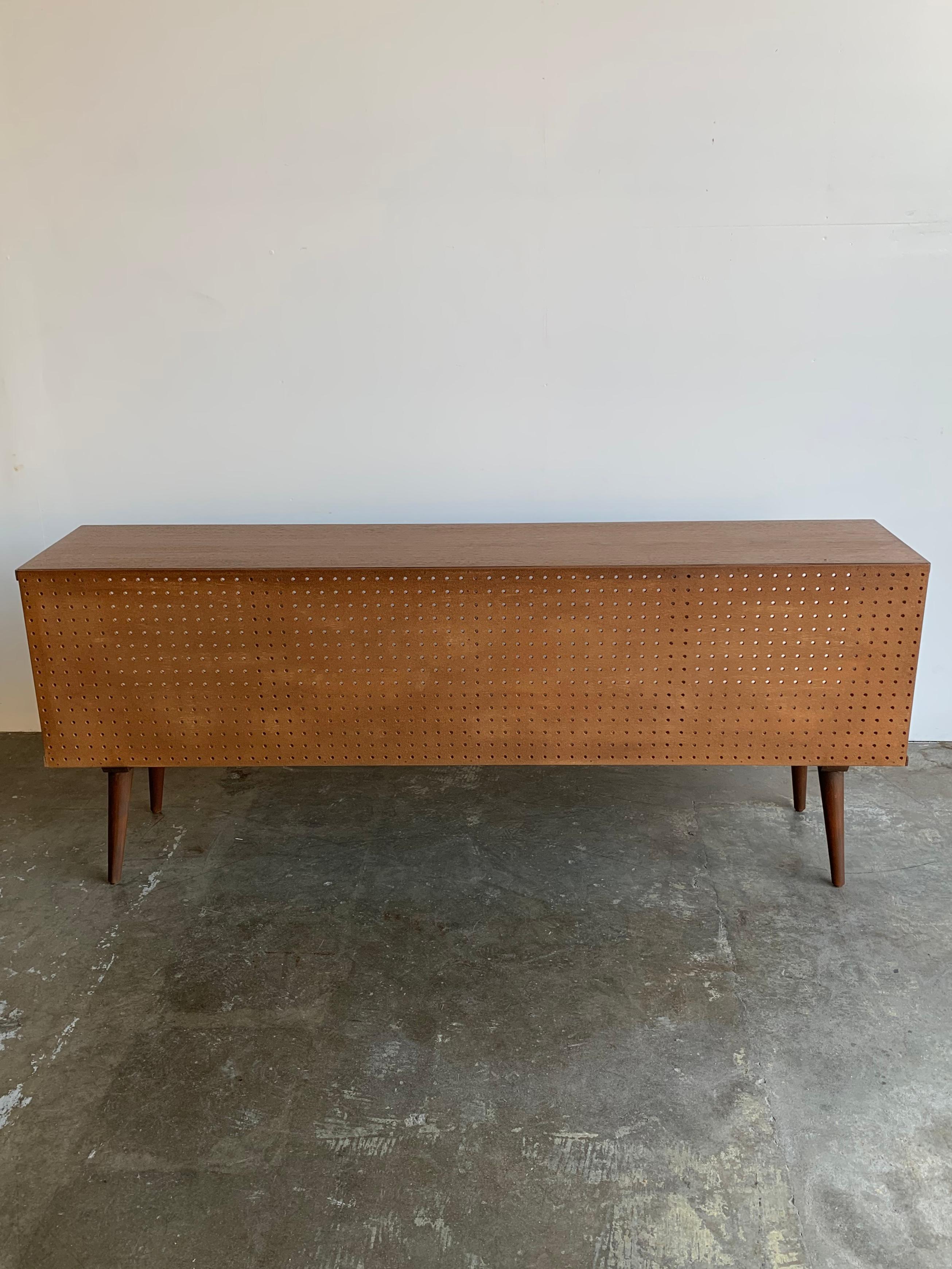 Record Holder in Walnut and Perforated White 5