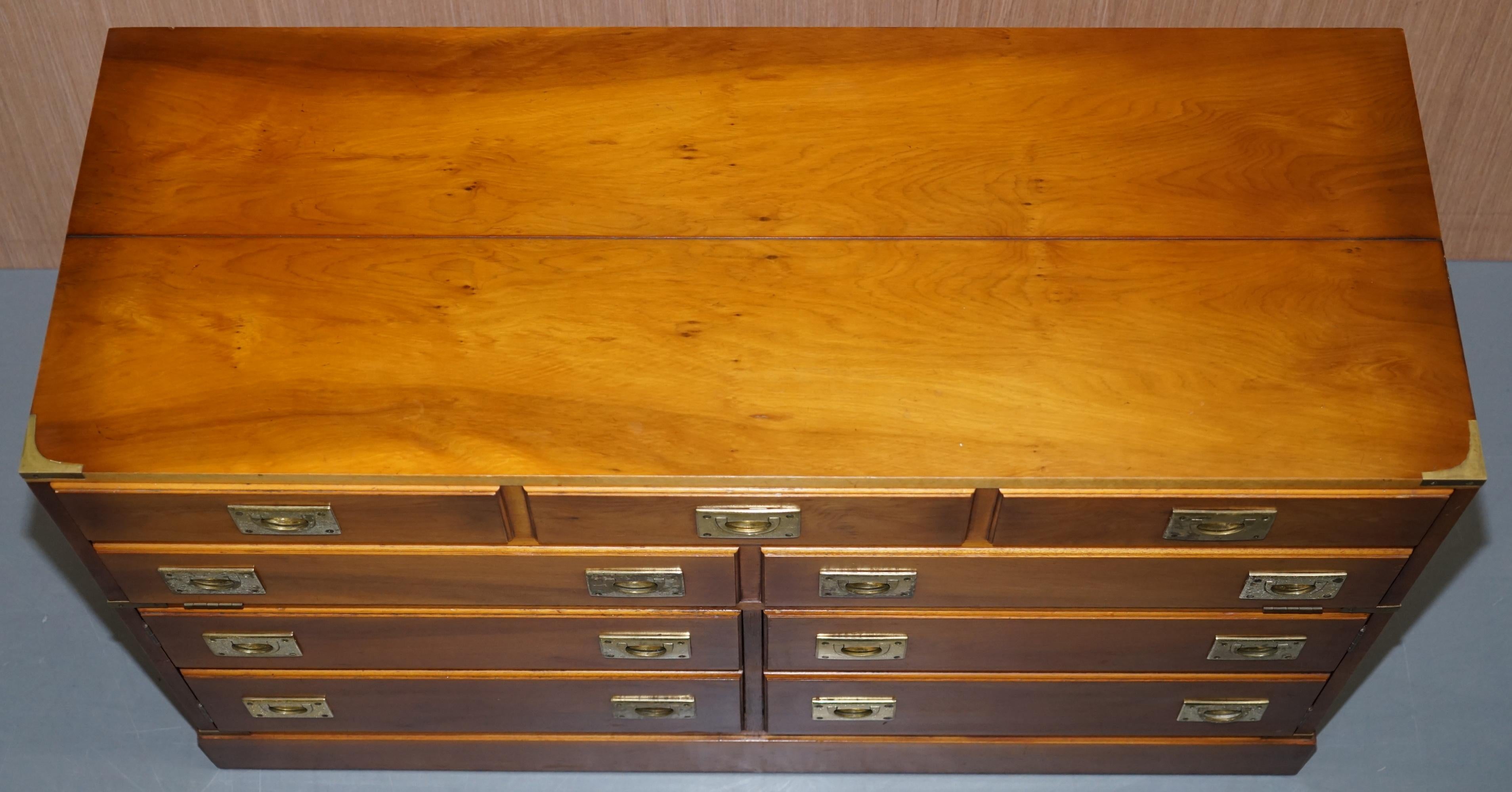 Hand-Crafted Record Player Cabinet Hidden Inside Military Campaign Chest of Drawers
