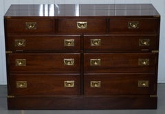 Record Player Media Cupboard Sideboard Housed in Military Campaign Drawers