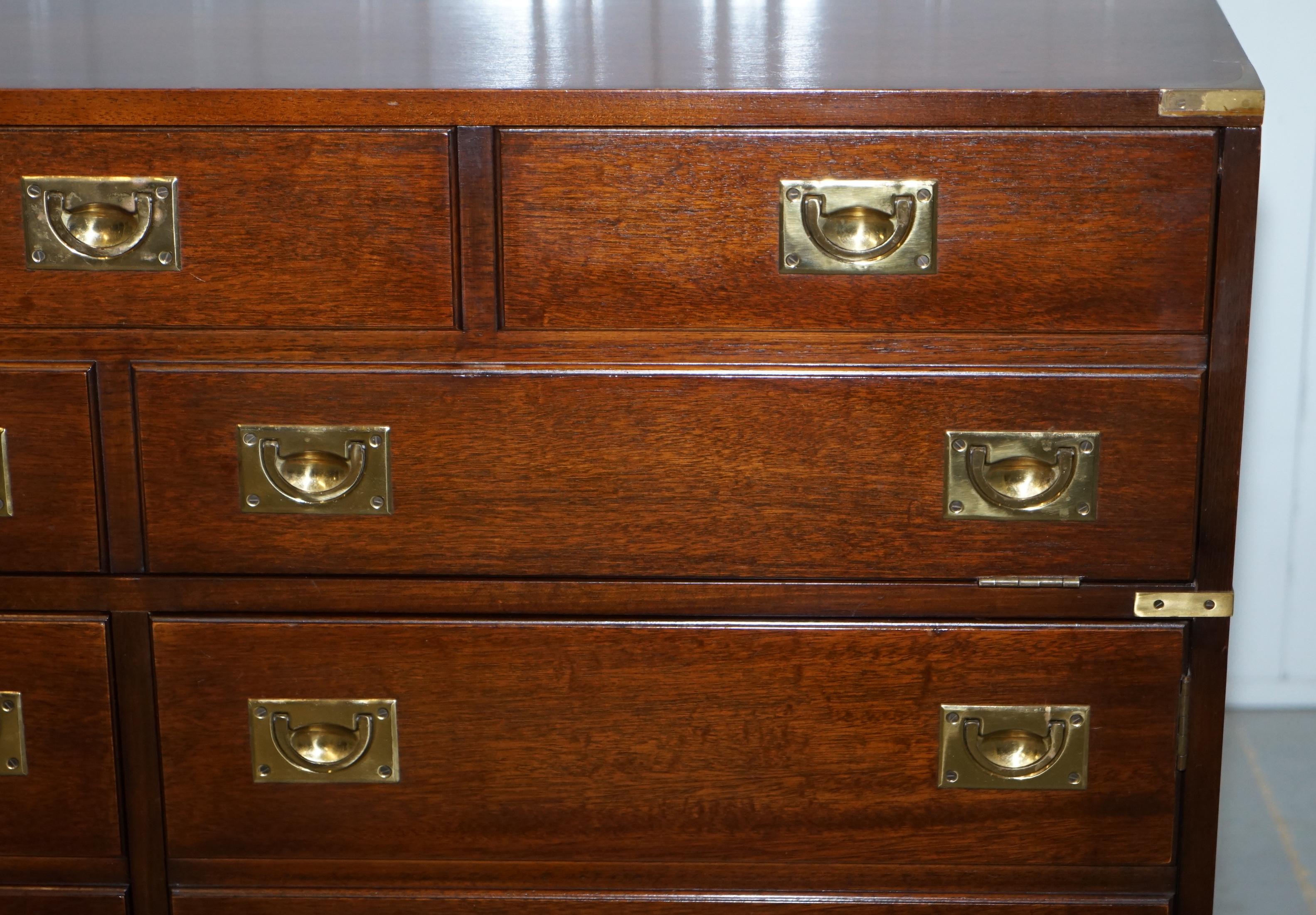 20th Century Record Player Media Cupboard Sideboard Housed in Military Campaign Drawers