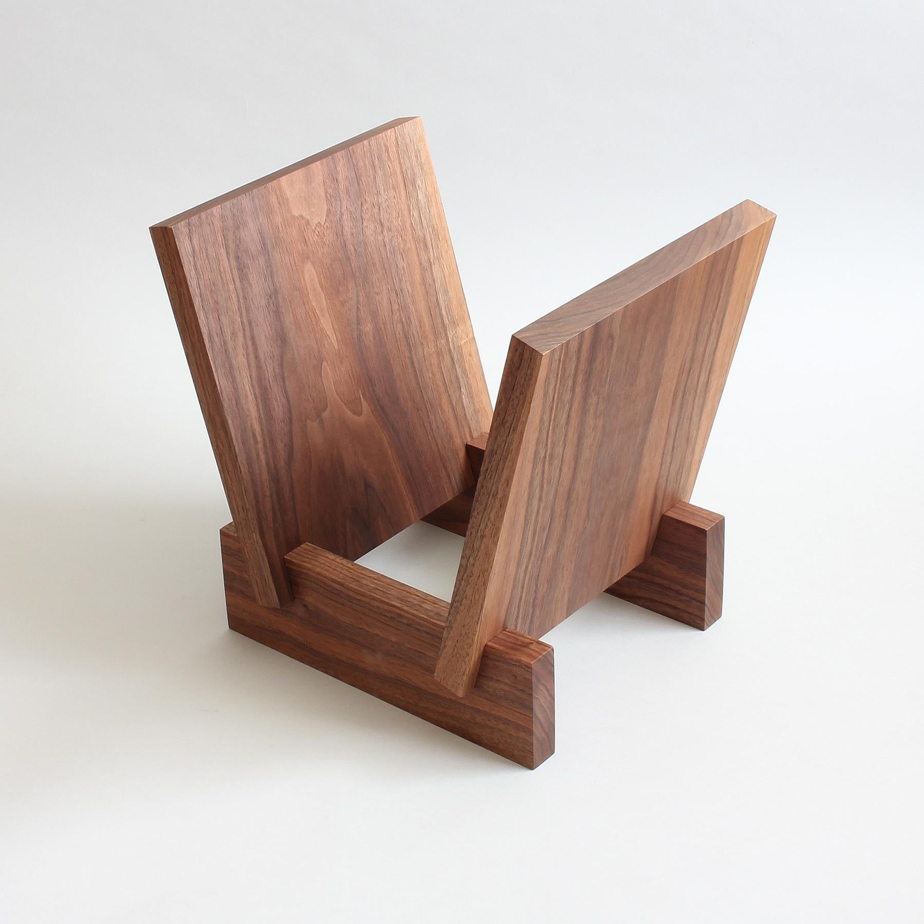 Hand-Crafted Record Stand in Solid Walnut by Elliott Marks For Sale