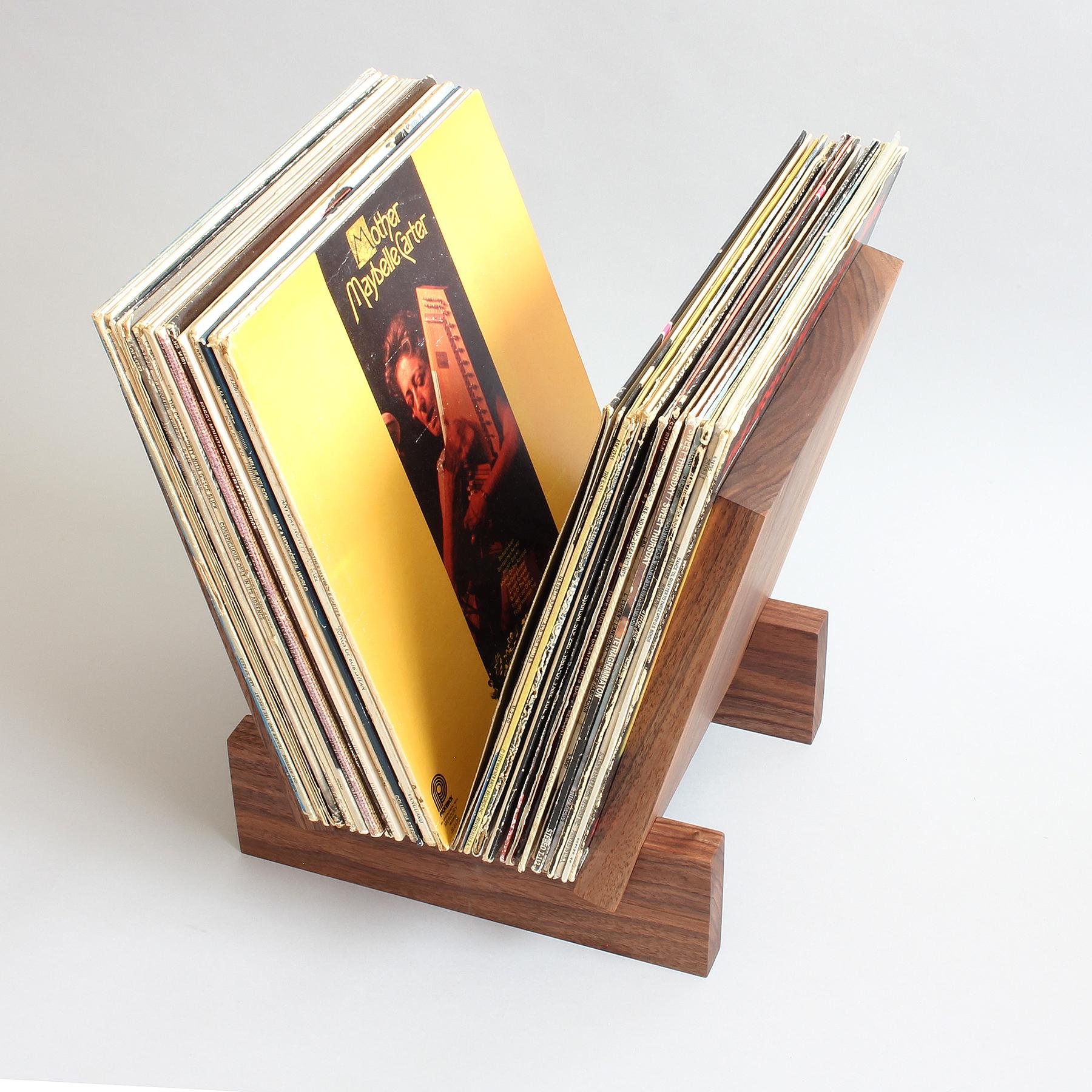 Record Stand in Solid Walnut by Elliott Marks In New Condition For Sale In Glendale, CA