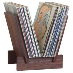 Antique Record Stand in Solid Walnut by Elliott Marks