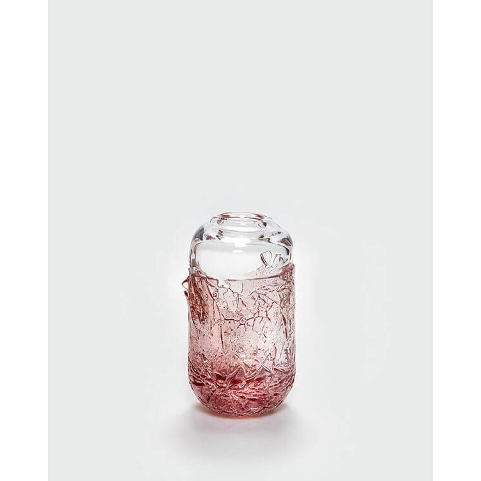 Recovered Medium Vase by David Valner
Dimensions: D 15 x W 15 x H 30 cm.
Materials: Glass.
Weight: 7 kg.
Finish: Medium size, red and clear.

“The history of a glass factory and its production, recorded in a series of objects that go by the label