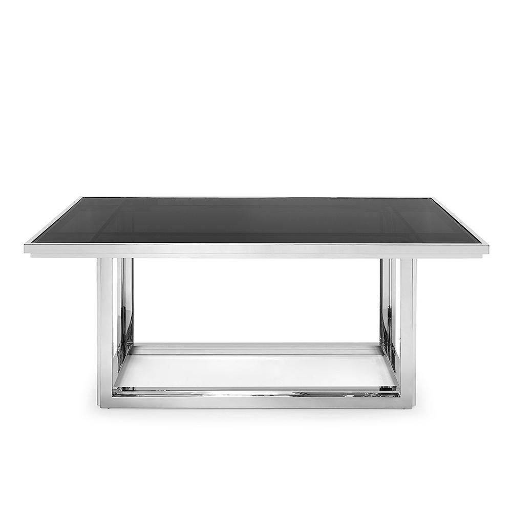 Gilt Recta Dining Table in Gold or Chrome Finish For Sale