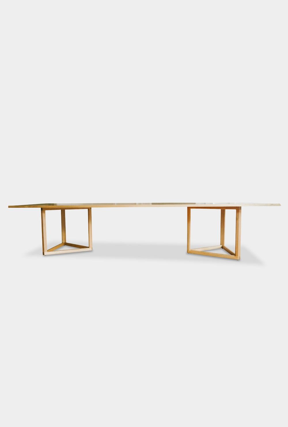 white oak rectangle dining table