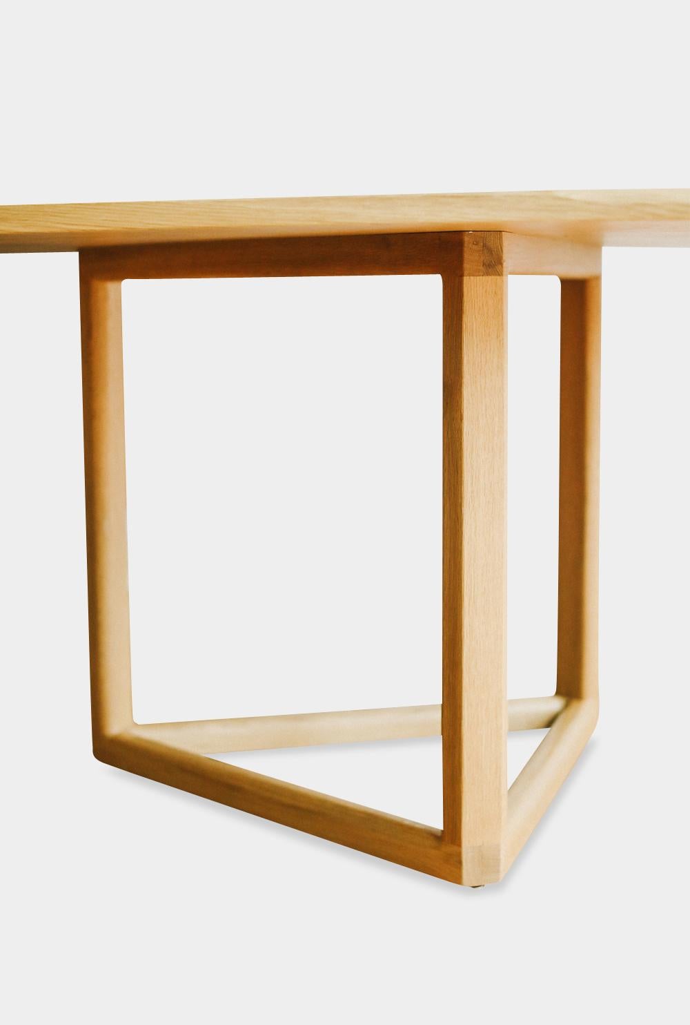 Mid-Century Modern Rectangle WOLF Dining Table in White Oak For Sale