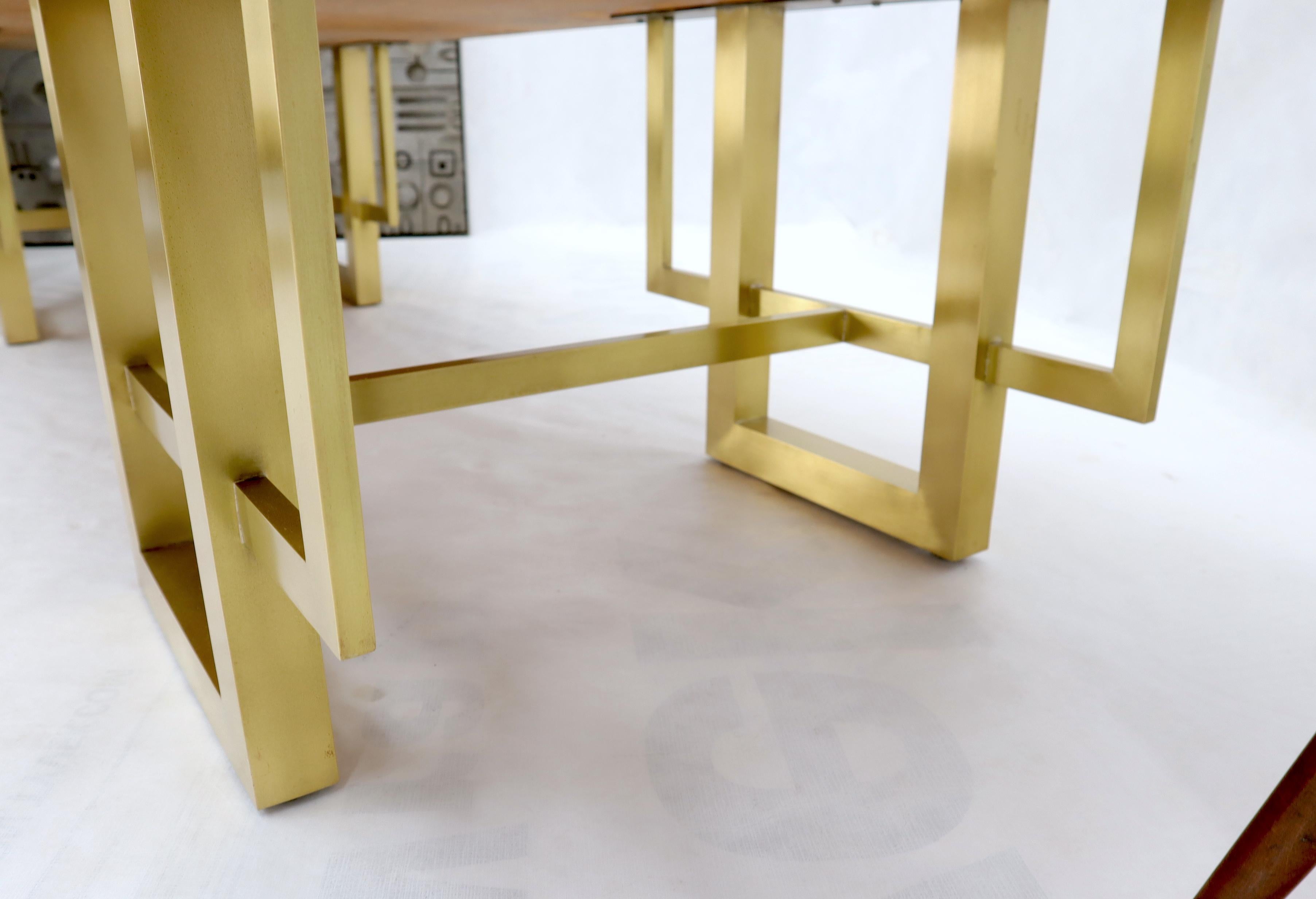 Rectangle White Marble Coffee Table on Polished Brass Base 9