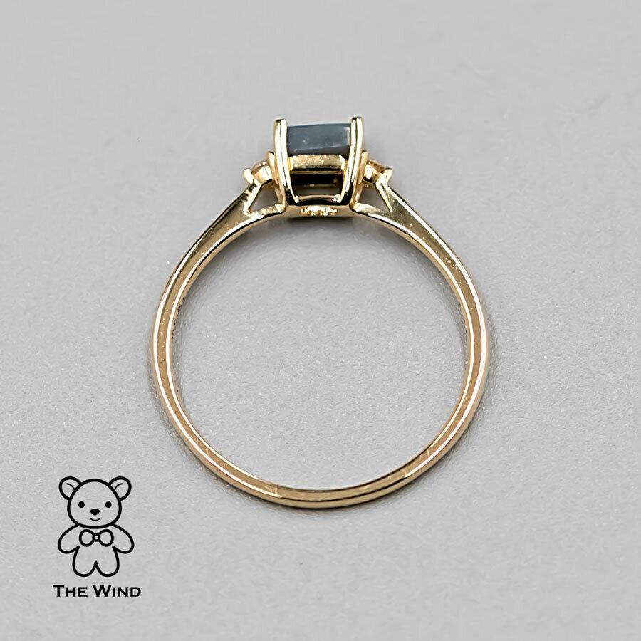 Brilliant Cut Rectangle Australian Boulder Opal Diamond Engagement Ring 18K Yellow Gold For Sale