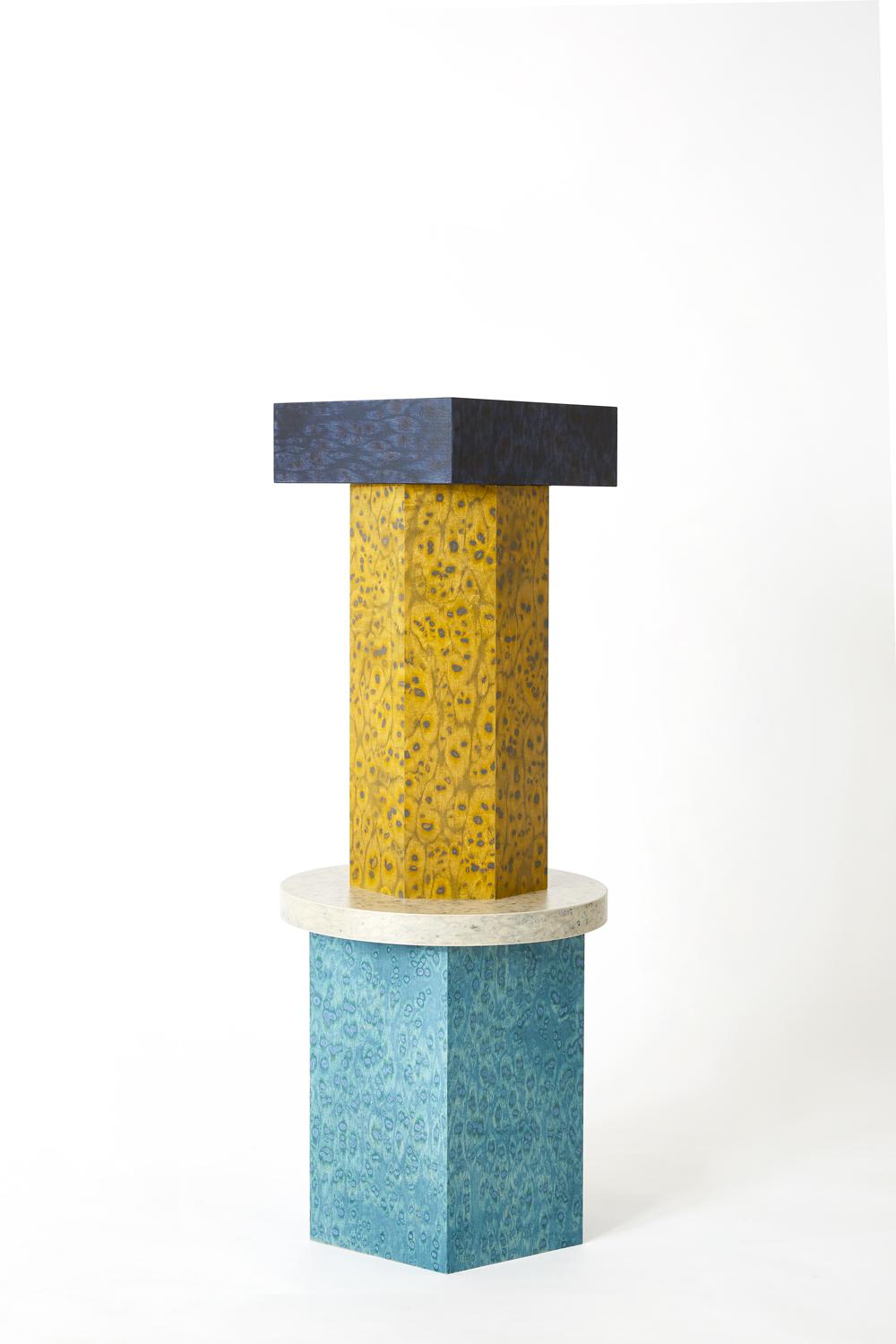 Modern Rectangle Bold Osis Septagon Base Side Table by Llot Llov For Sale