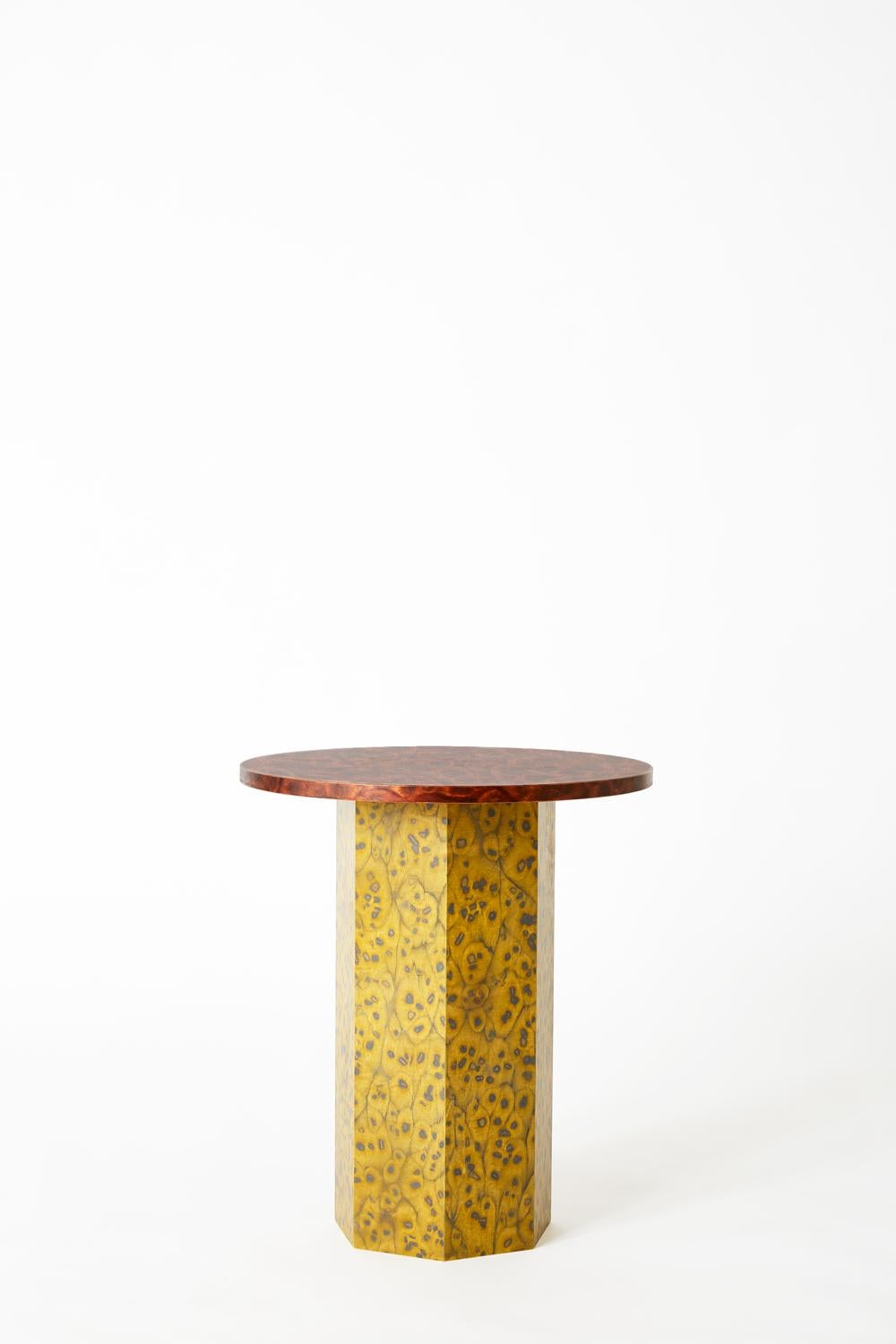 Birch Rectangle Bold Osis Septagon Base Side Table by Llot Llov For Sale