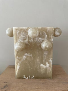 Rechteckige Blasenvase aus beigem Harz von Paola Valle