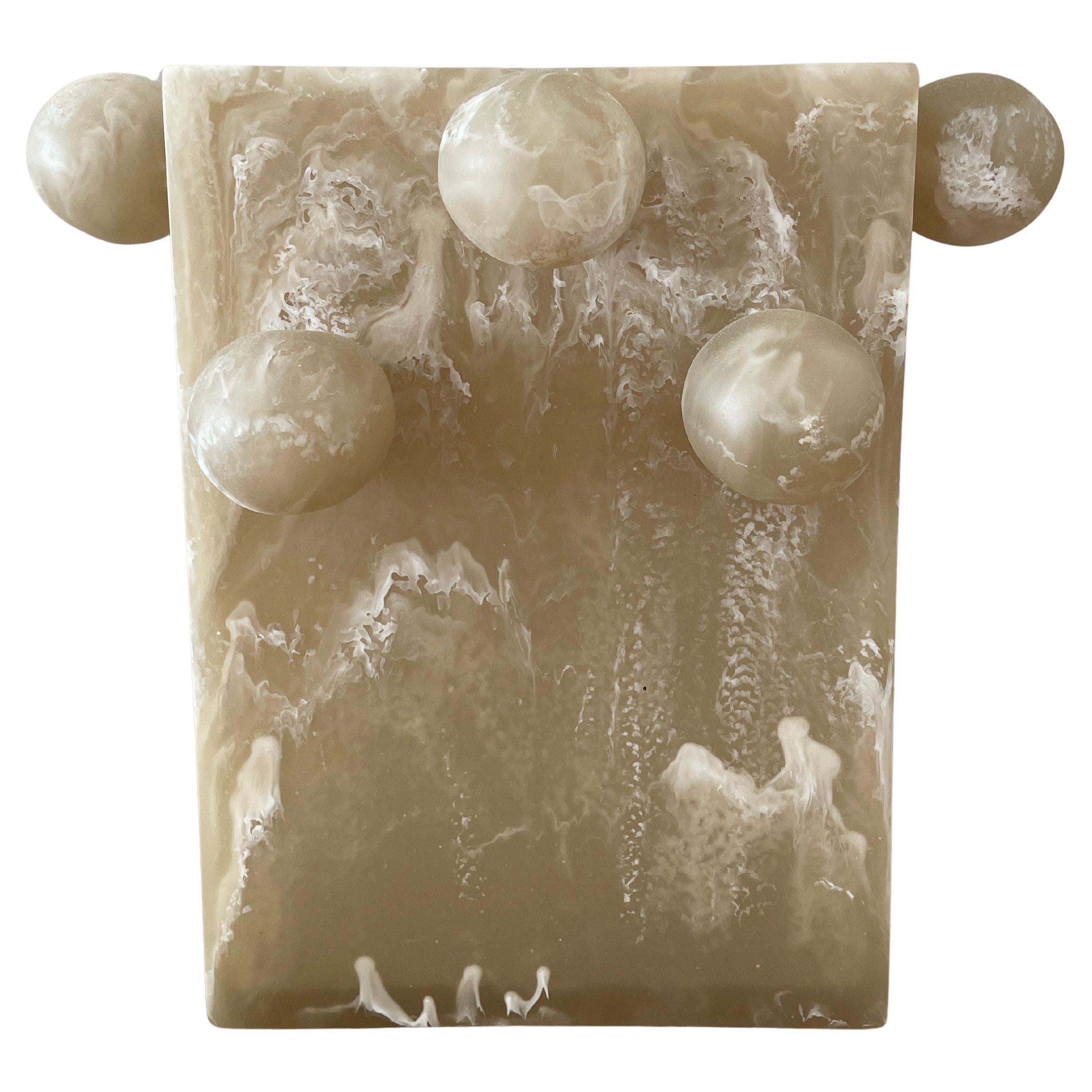 Jarrón Burbuja Rectángulo de Resina Beige by Paola Valle