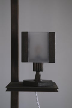 Rectangle Cube 001, Stained Birch Wood and Organic Glass by Mun Hau Production