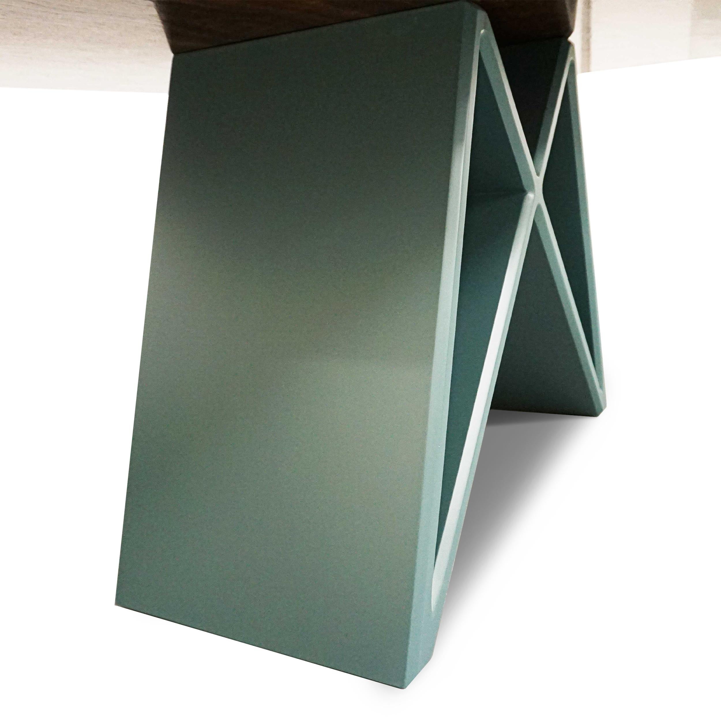 Rechteckiger Esstisch mit Platte aus massivem Nussbaumholz und X-Sockel, anpassbar im Angebot 2