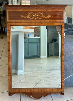 Rectangle Federal or Empire-style Satinwood Marquetry Wall Mirror