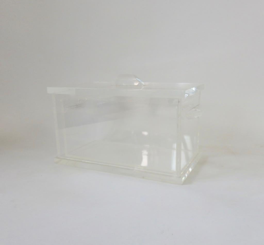 American Rectangle form Lidded Lucite Ice Bucket
