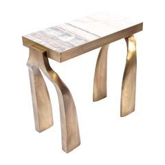 Rectangle Galaxy Side Table in Onyx and Bronze-Patina Brass by Kifu Paris