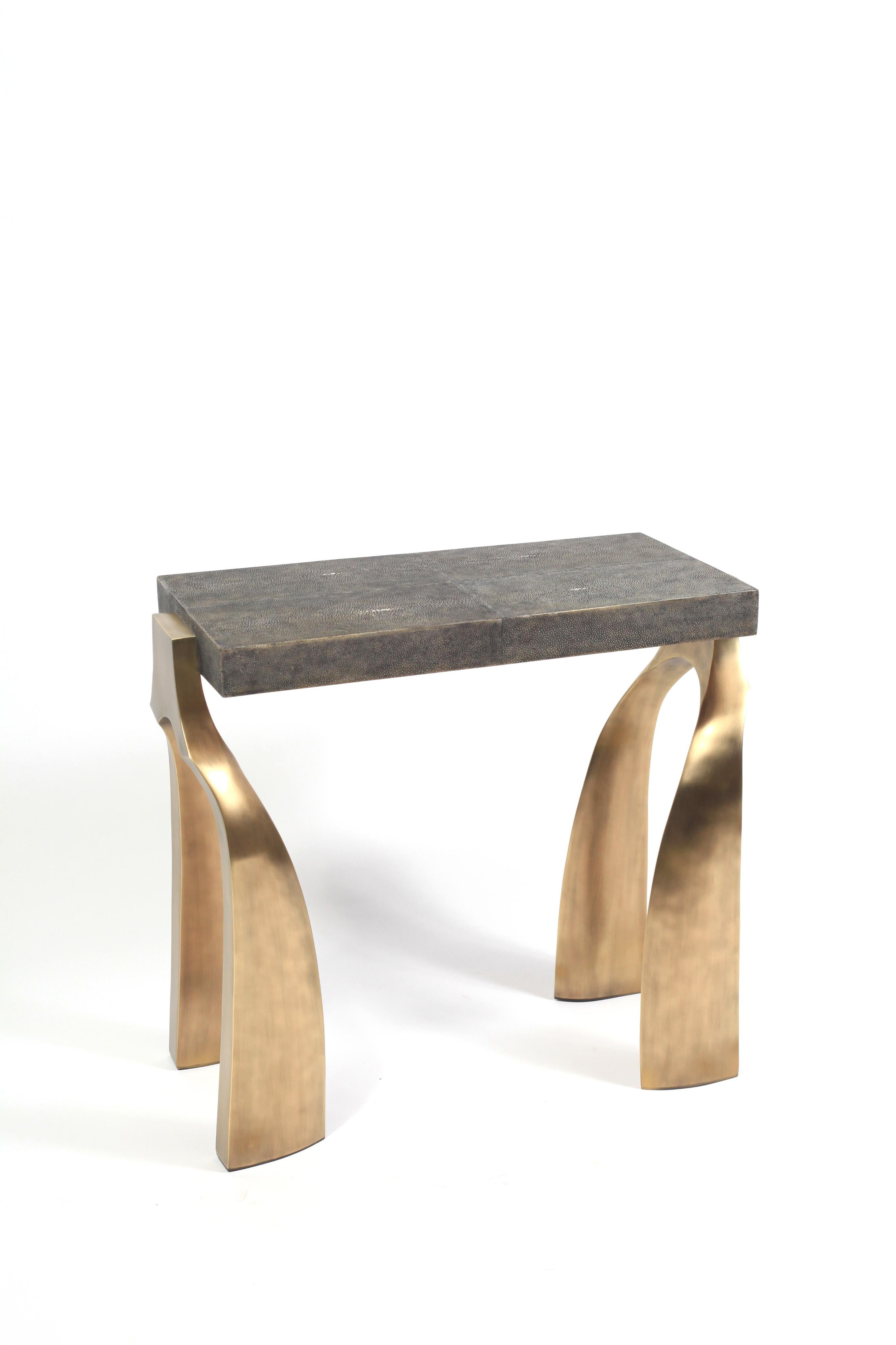 Rectangle Galaxy Side Table in Onyx and Bronze-Patina Brass by Kifu Paris In New Condition For Sale In New York, NY