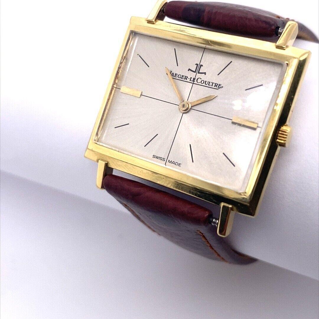 Rechteckige Herren Vintage Jaeger-Le Coultre Uhr Nr. 918232 aus 18 Karat Gold 1